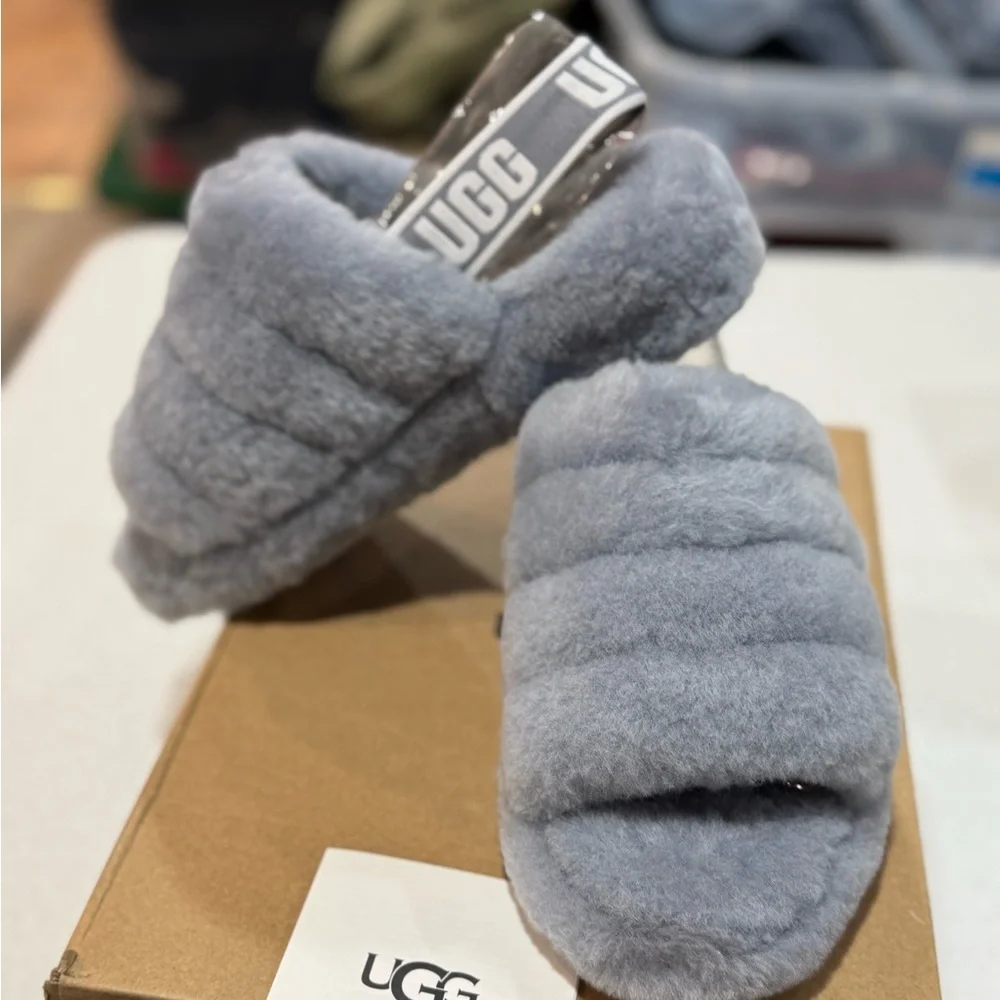 UGG Fluff Yeah Slide Slippers In Ash Fog 1095119 - Picture 3 of 6
